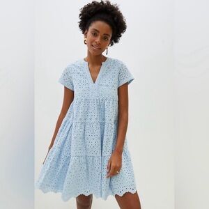 Anthropologie Maeve Harper Eyelet Babydoll Mini Dress